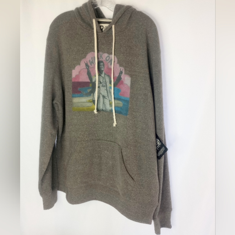 *R Off Bruce Lee Walk On Gray Hoodie Size L NWT
